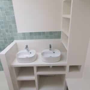 Création de meuble en carreaux de plâtre (meuble grec)